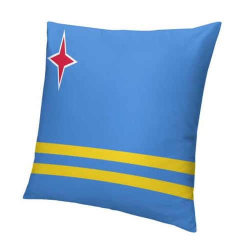 Aruba Flag Throw Pillow - CaribeHeart Aruba